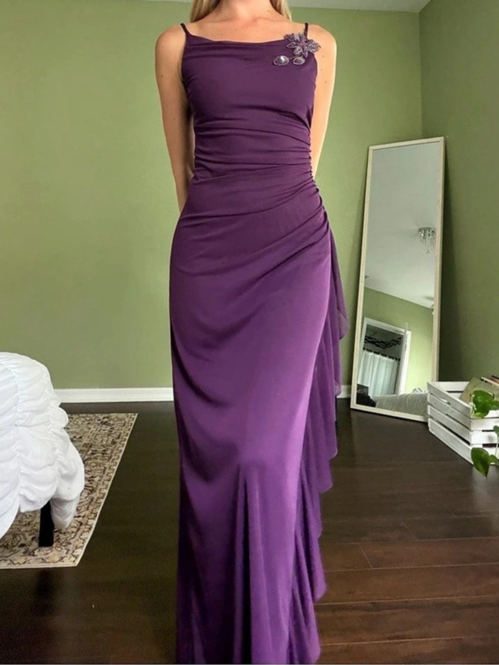 Vintage 90’s Purple Embellished Prom / Bridesmaid Dress Size 6 Like New